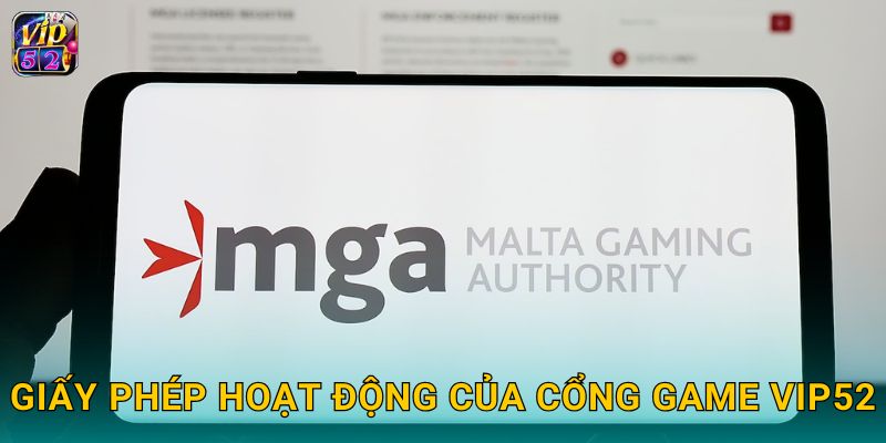 Giấy phép hoạt động của cổng game Vip52